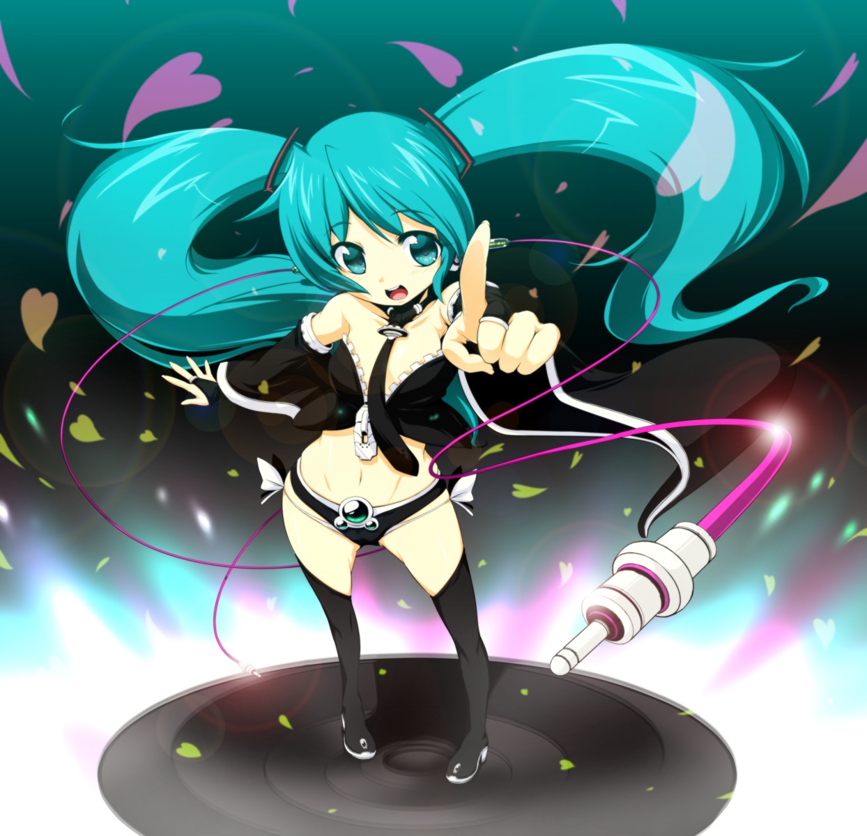 hatsune_miku onija_tarou thighhighs vocaloid