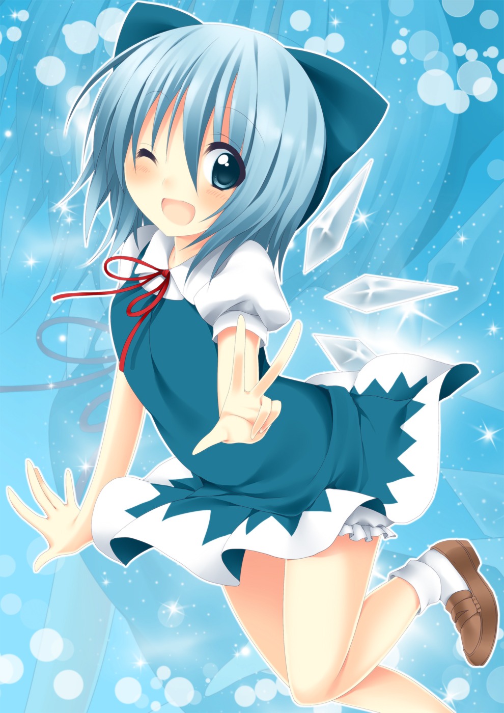 cirno dress shimofuri_oniku touhou wings