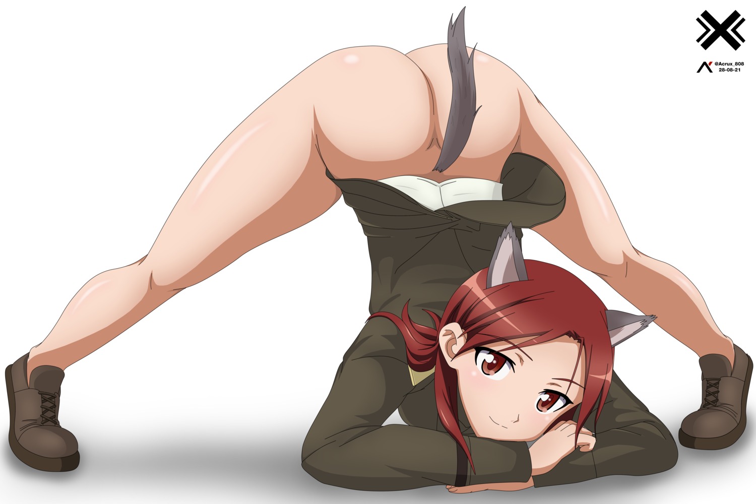 acrux animal_ears ass bottomless gertrud_barkhorn inumimi strike_witches strike_witches:_operation_victory_arrow strike_witches_2 strike_witches_gekijouban tail uniform