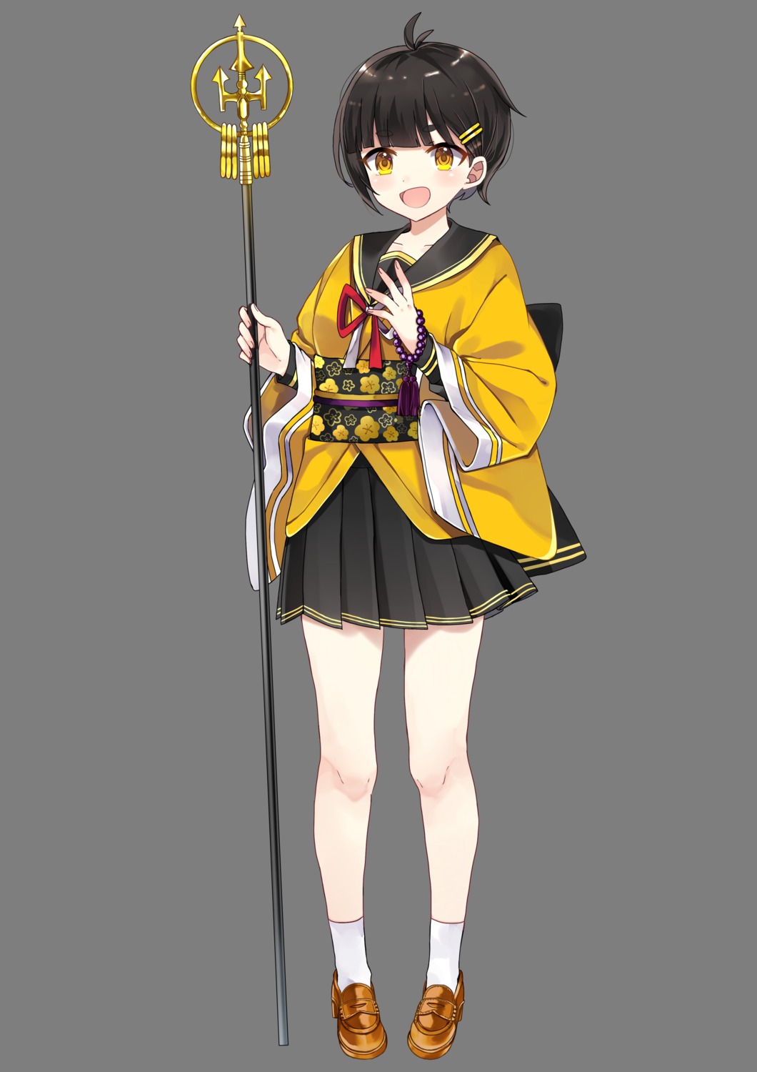 japanese_clothes onsen_musume seifuku shijima_(sjmr02) shionoe_shuuko transparent_png weapon