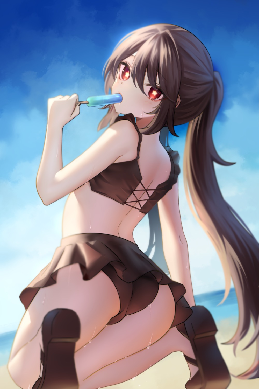 ass bikini genshin_impact hu_tao neit_ni_sei swimsuits thong wet