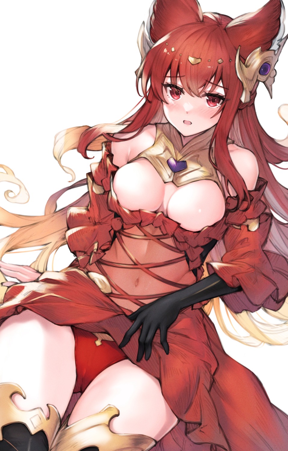 animal_ears anthuria_(granblue_fantasy) granblue_fantasy koretsuki_azuma no_bra