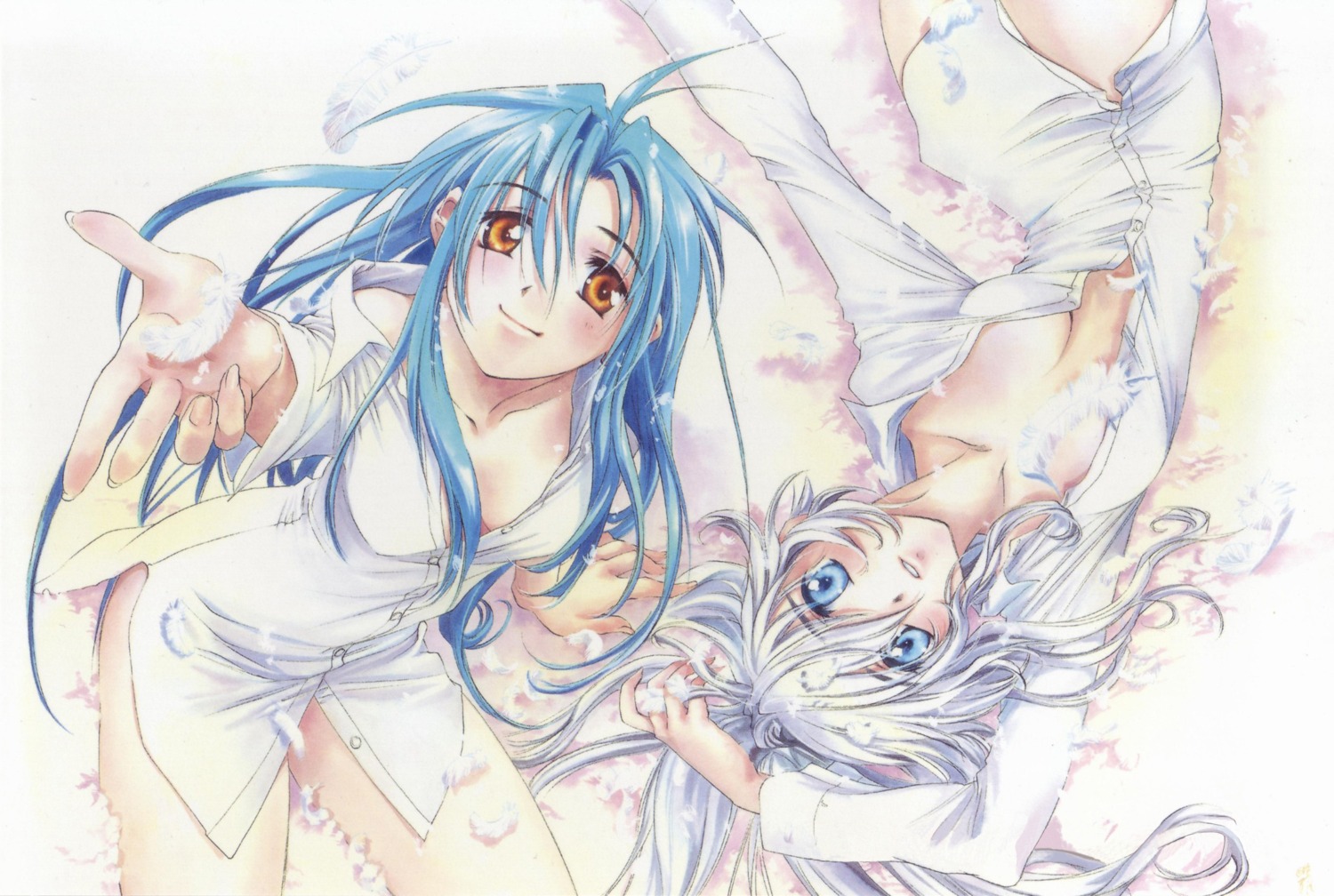 chidori_kaname dress_shirt full_metal_panic no_bra open_shirt shikidouji teletha_testarossa