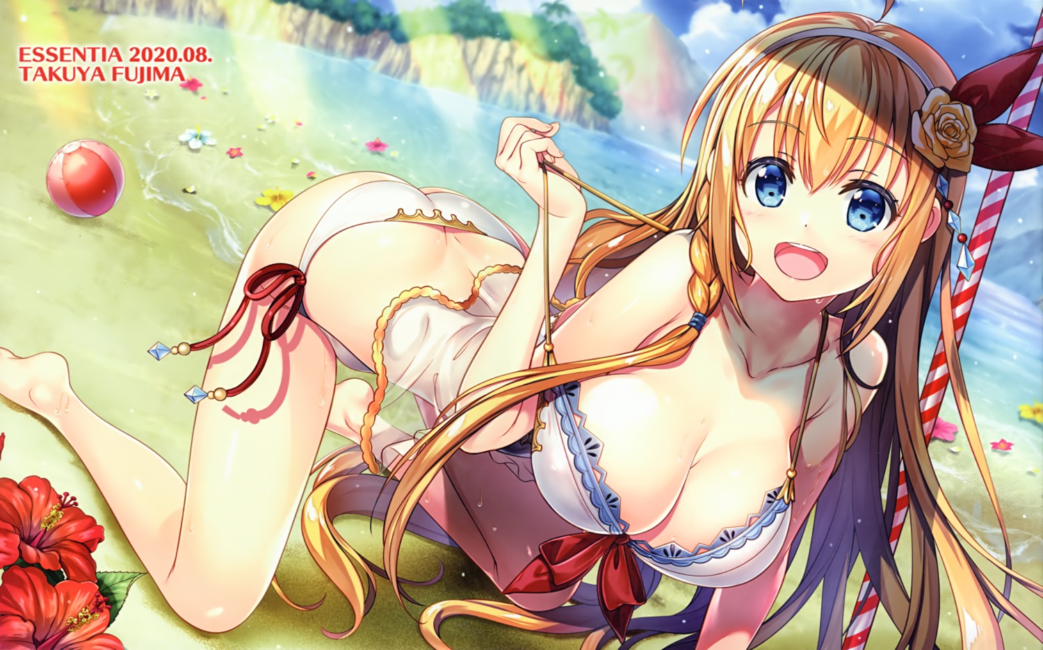 ass bikini fujima_takuya pecorine princess_connect princess_connect!_re:dive see_through swimsuits undressing