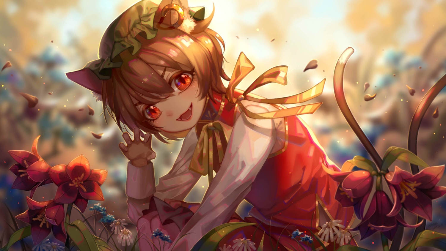 animal_ears chen tail touhou ze_xia