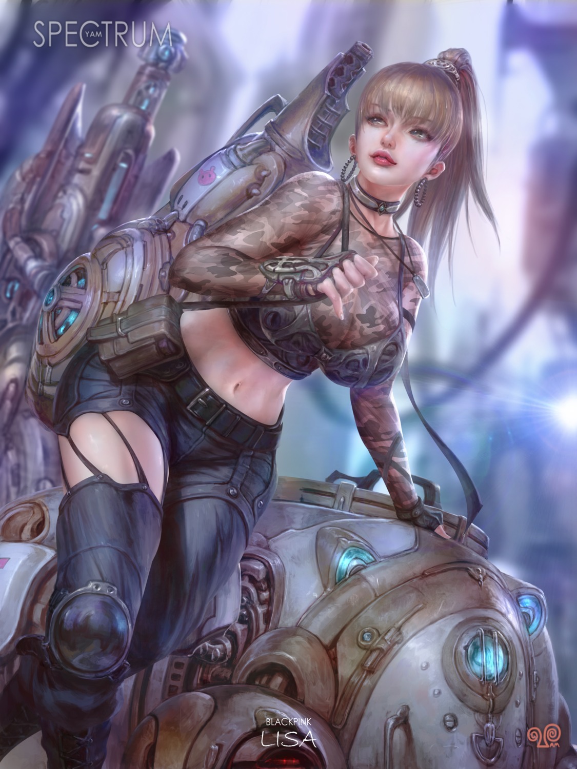 armor blackpink lisa_(blackpink) see_through yam_spectrum