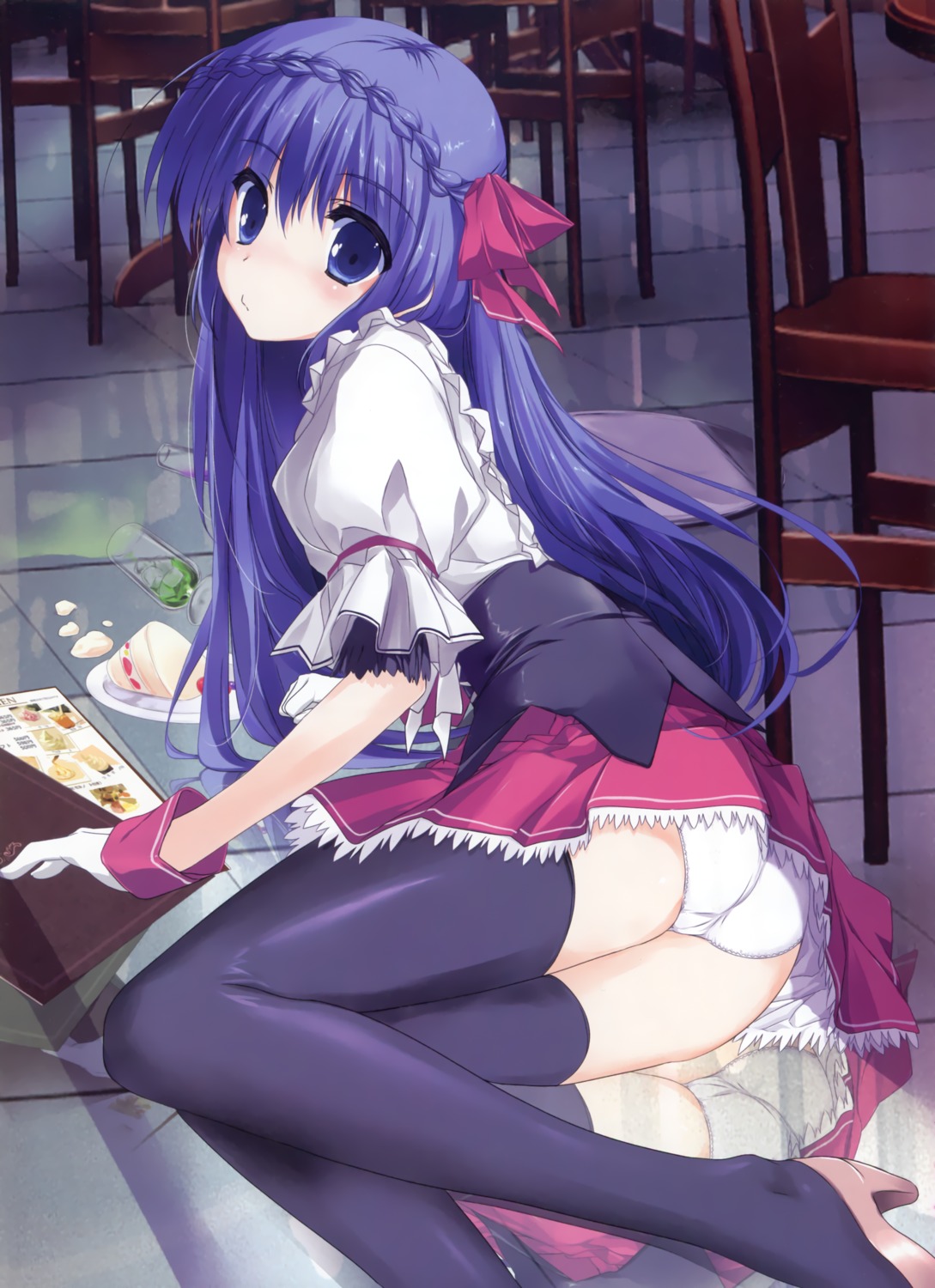 pantsu thighhighs tsukinon waitress