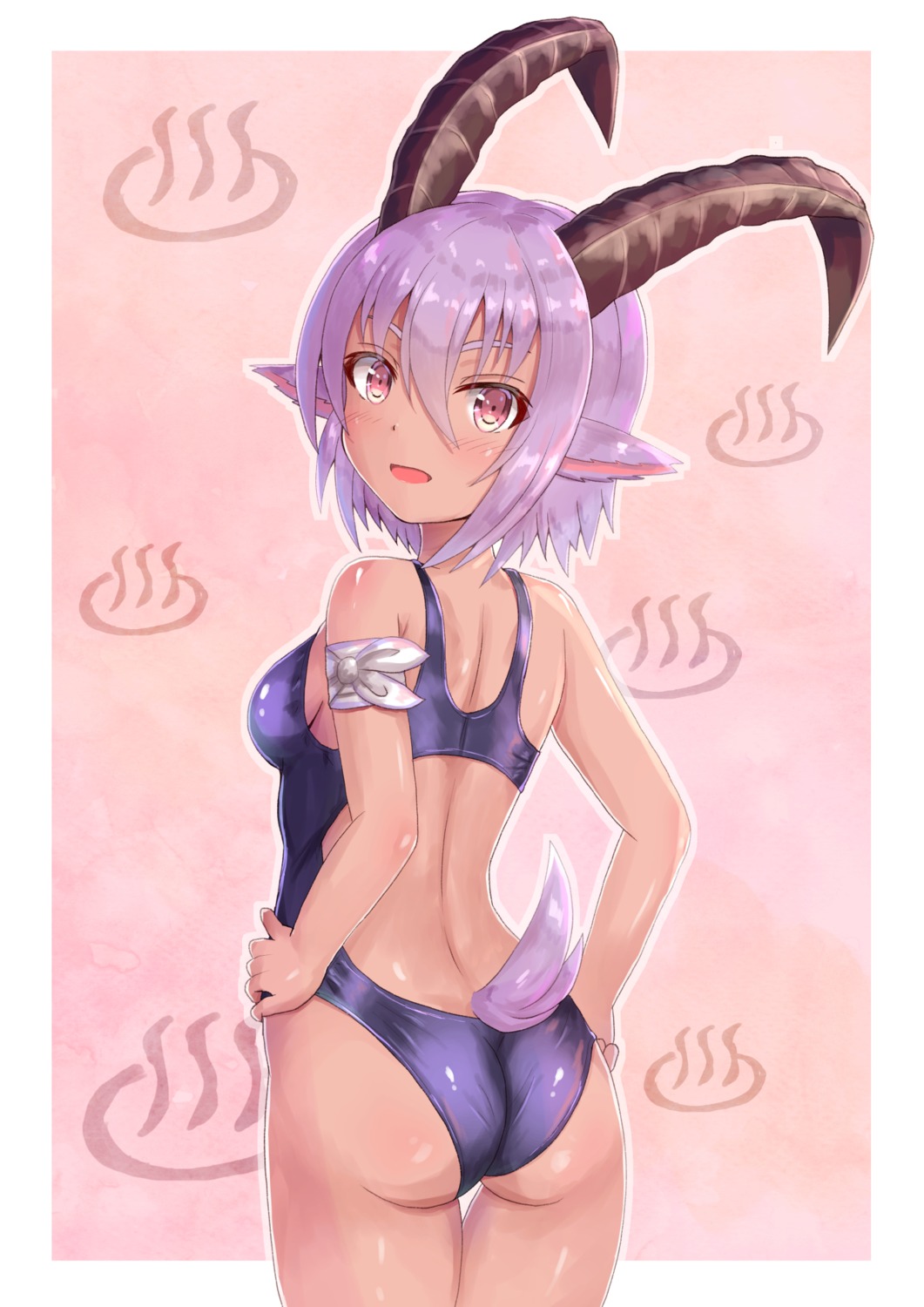 animal_ears ass bandages cocoasabure horns swimsuits tail