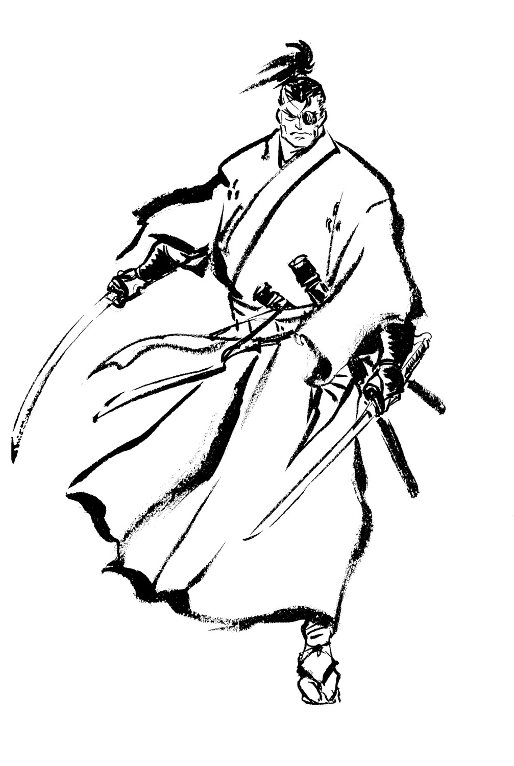 male monochrome samurai_spirits shiroi_eiji snk yagyuu_juubei_(hyakka_ryouran) yagyuu_juubei_(samurai_spirits) yagyuu_juubei_mitsuyoshi