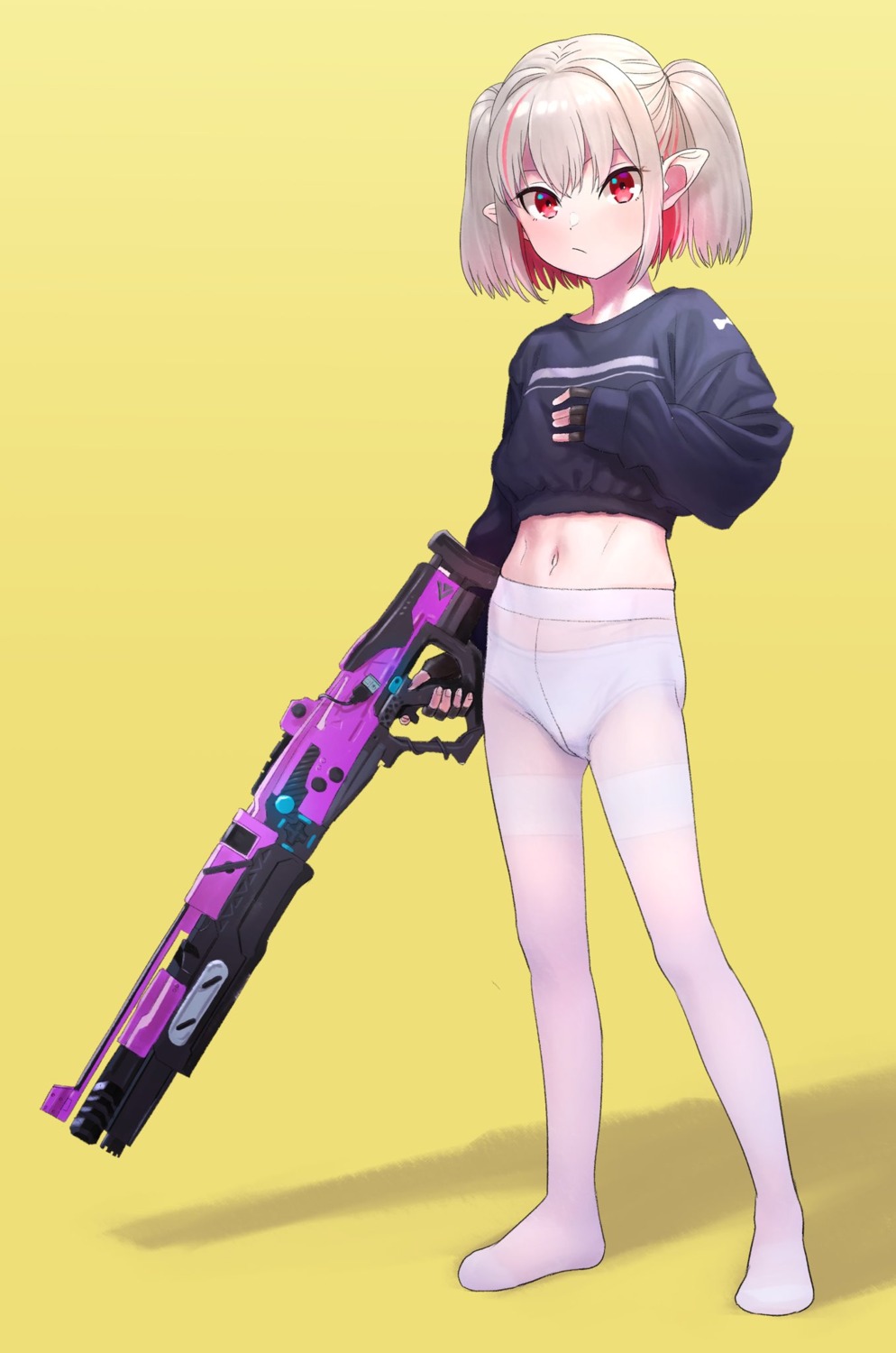 gun loli makaino_ririmu nijisanji nijisanji_gamers pantsu pantyhose pointy_ears sabamen see_through