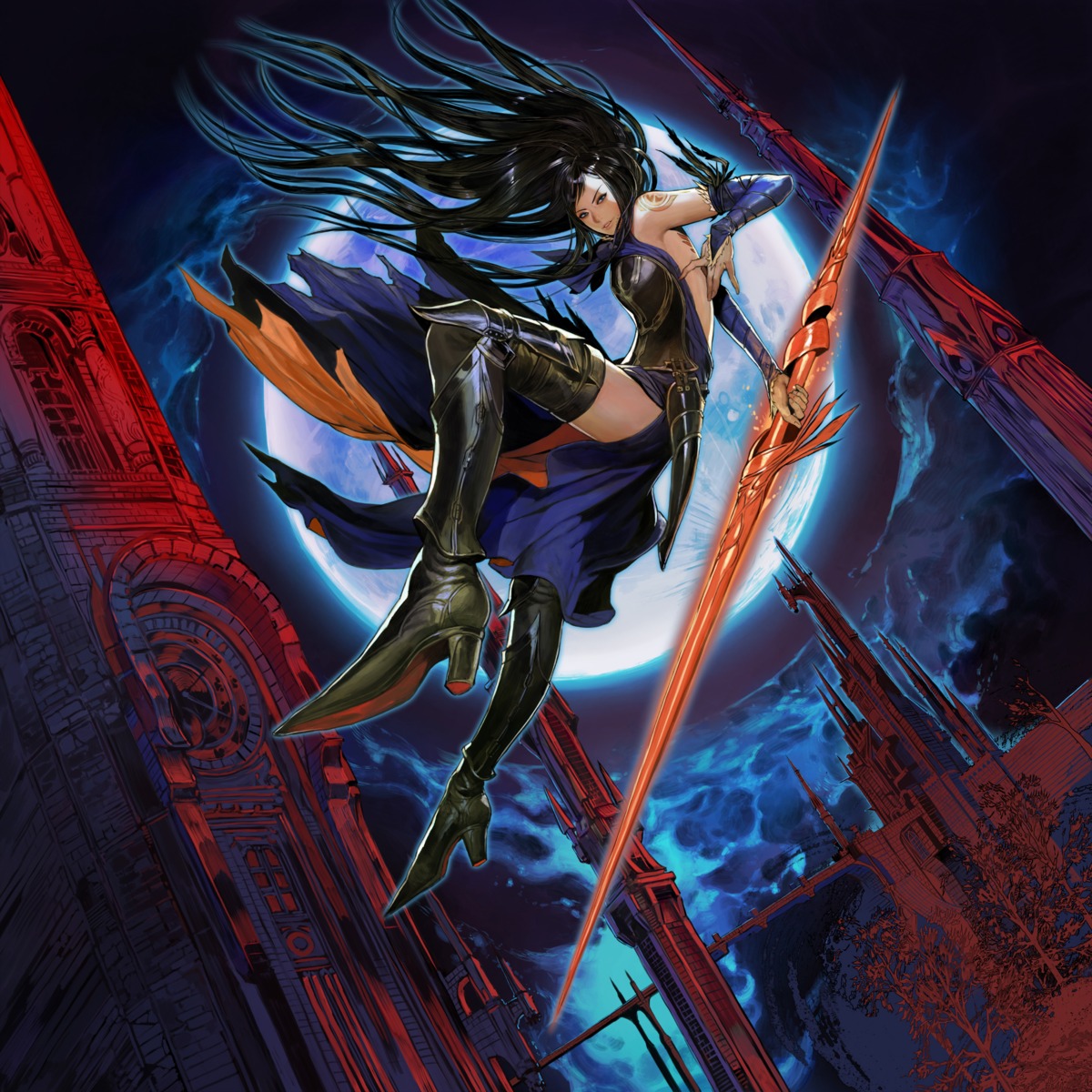 castlevania castlevania:_order_of_ecclesia dress hirooka_masaki konami shanoa thighhighs weapon