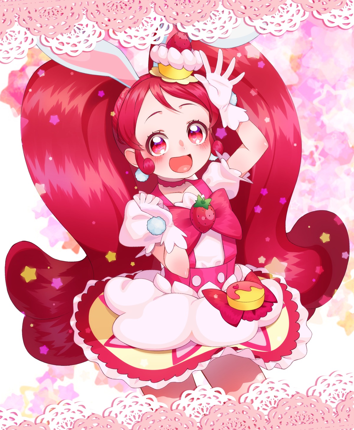 animal_ears bunny_ears dress kirakira_precure_a_la_mode pretty_cure usami_ichika yupiteru