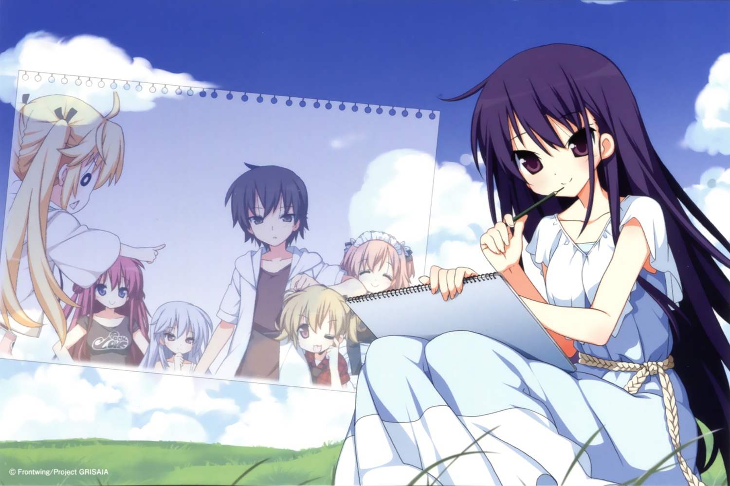 dress endcard grisaia grisaia_no_rakuen irisu_makina kazami_kazuki kazami_yuuzi komine_sachi maid matsushima_michiru sakaki_yumiko suou_amane yoshimizu_kagami