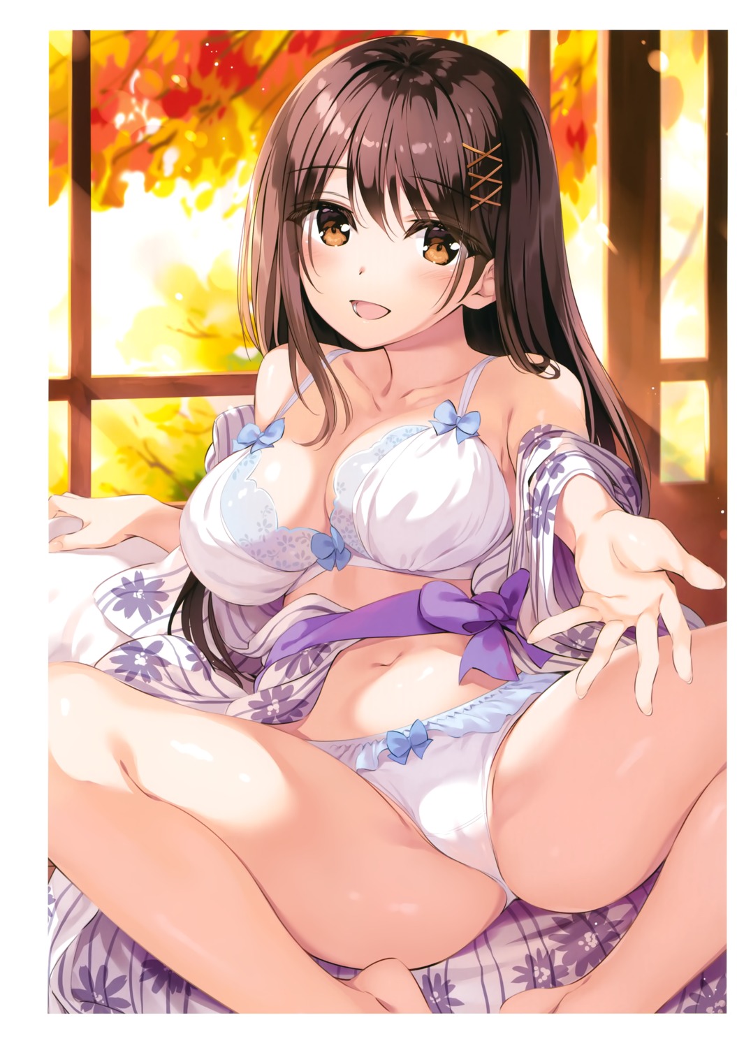 bra cameltoe open_shirt oryou pantsu yukata