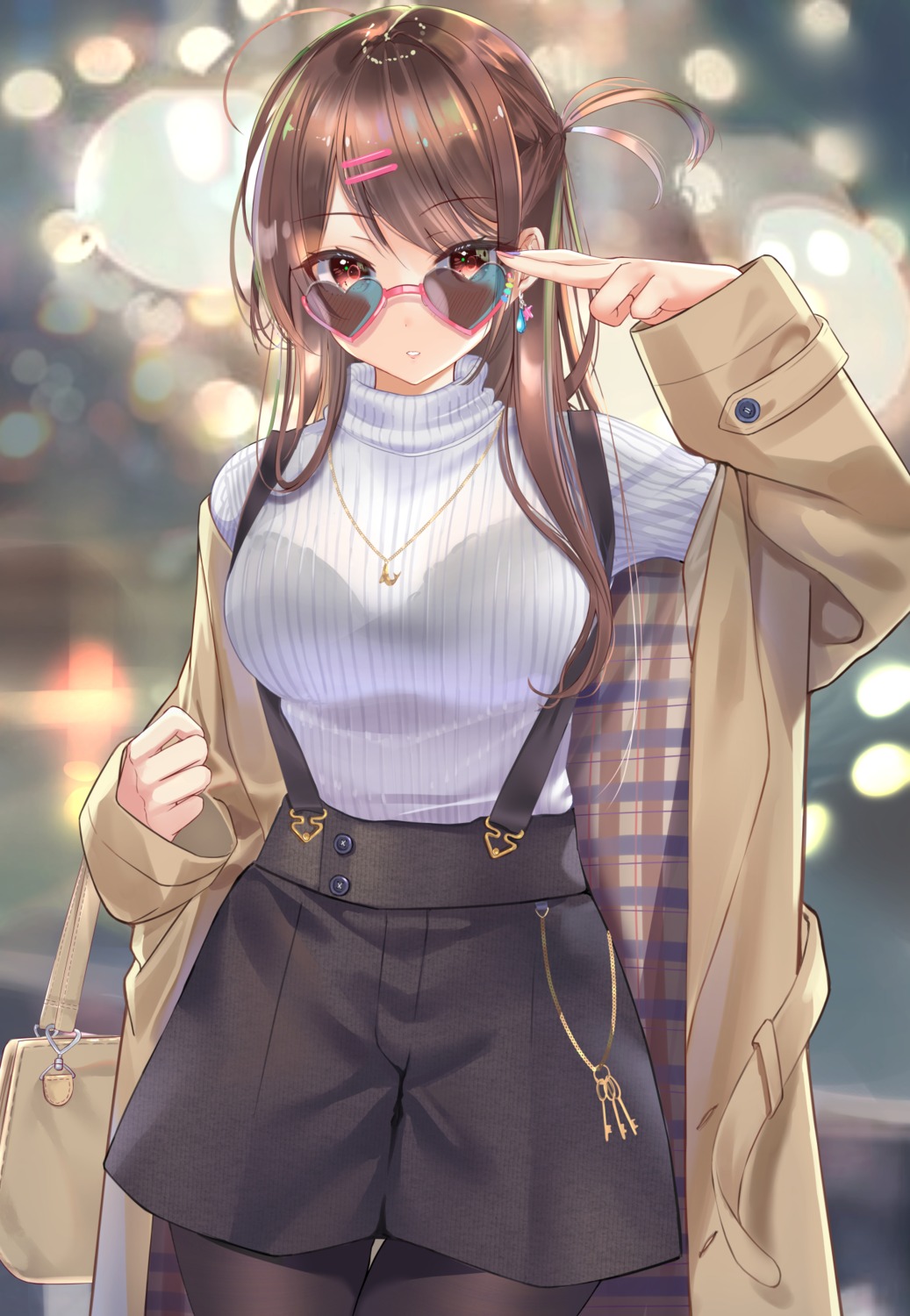 bra kanojo_okarishimasu megane mizuhara_chizuru muka_tsuku pantyhose see_through sweater