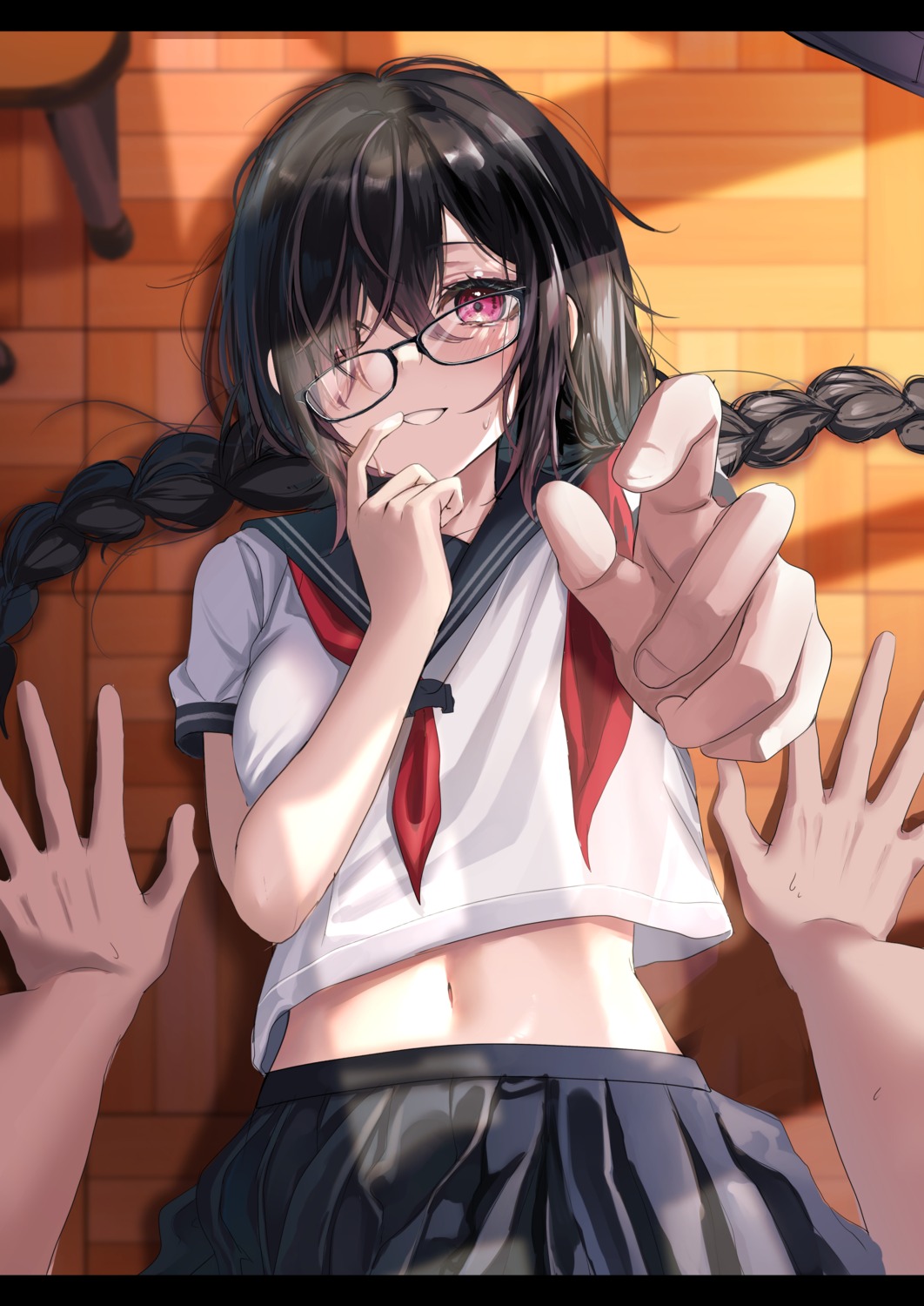 megane seifuku shirt_lift yufou