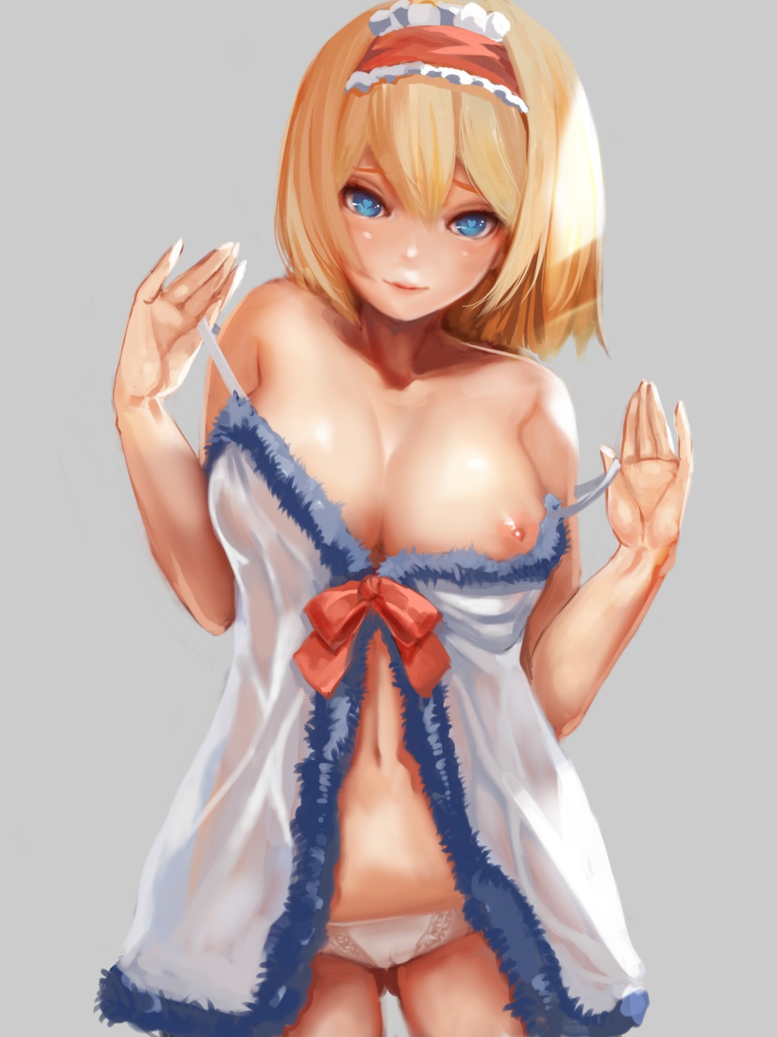 alice_margatroid breasts cameltoe jubakurei lingerie nipples no_bra pantsu see_through touhou undressing