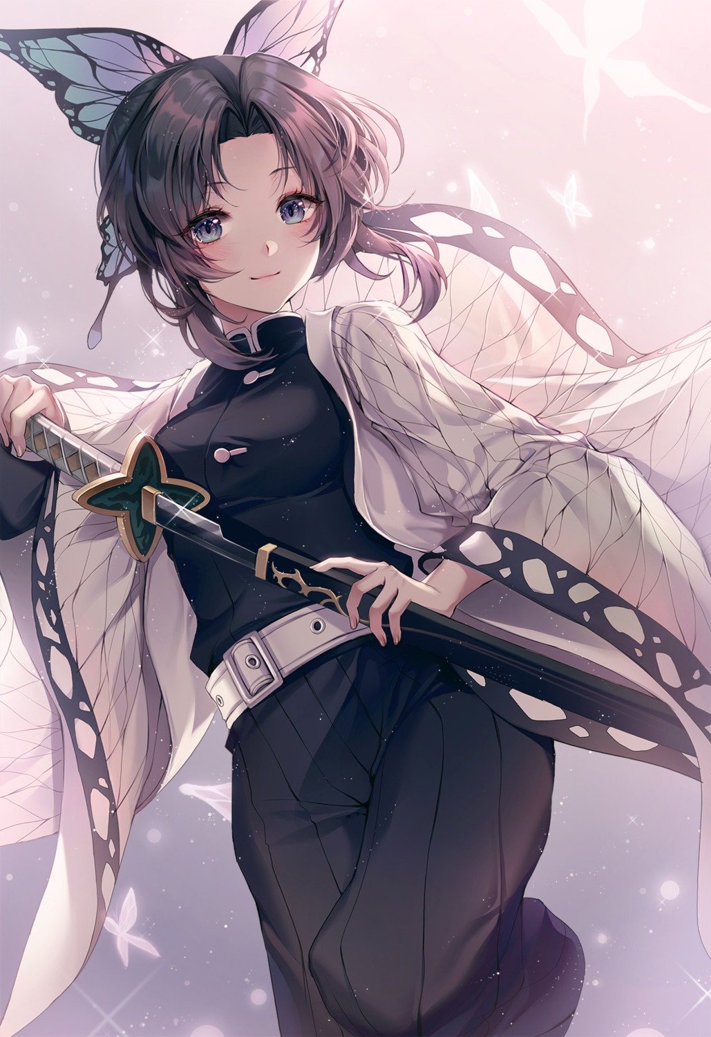 artist_revision japanese_clothes kimetsu_no_yaiba kochou_shinobu sword ttosom uniform