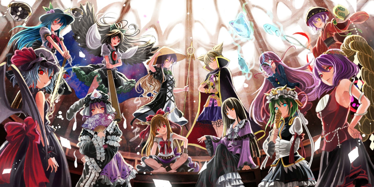 hata_no_kokoro hijiri_byakuren hinanawi_tenshi houraisan_kaguya moriya_suwako reiuji_utsuho remilia_scarlet rorerurirarirurero saigyouji_yuyuko sukuna_shinmyoumaru touhou wings yasaka_kanako