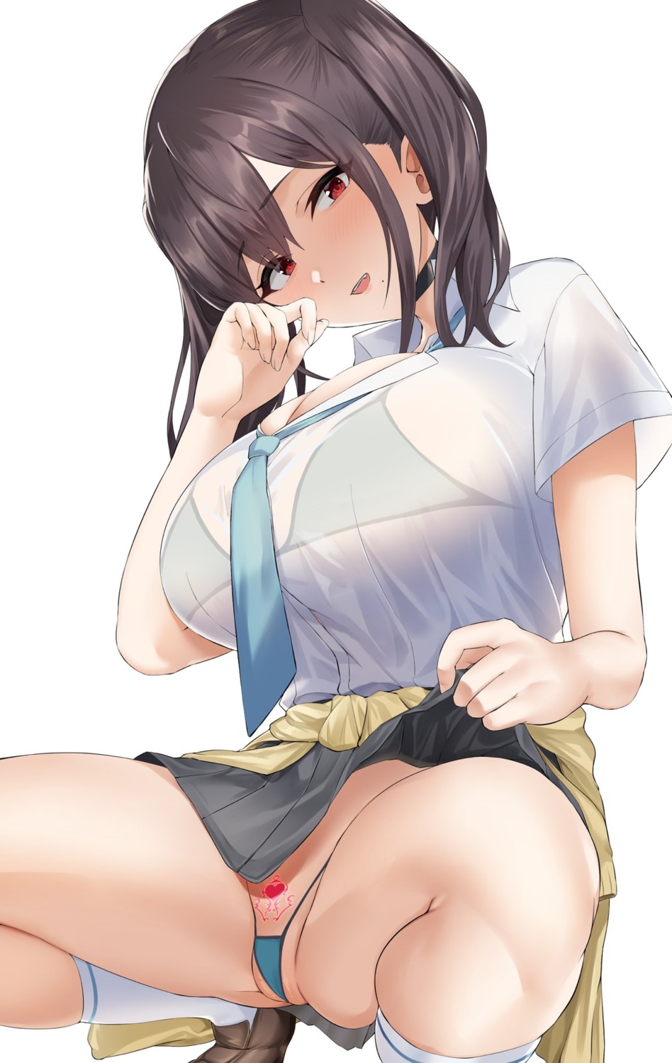 bikini bra cameltoe hotate-chan pantsu see_through seifuku skirt_lift sweater swimsuits tattoo thong