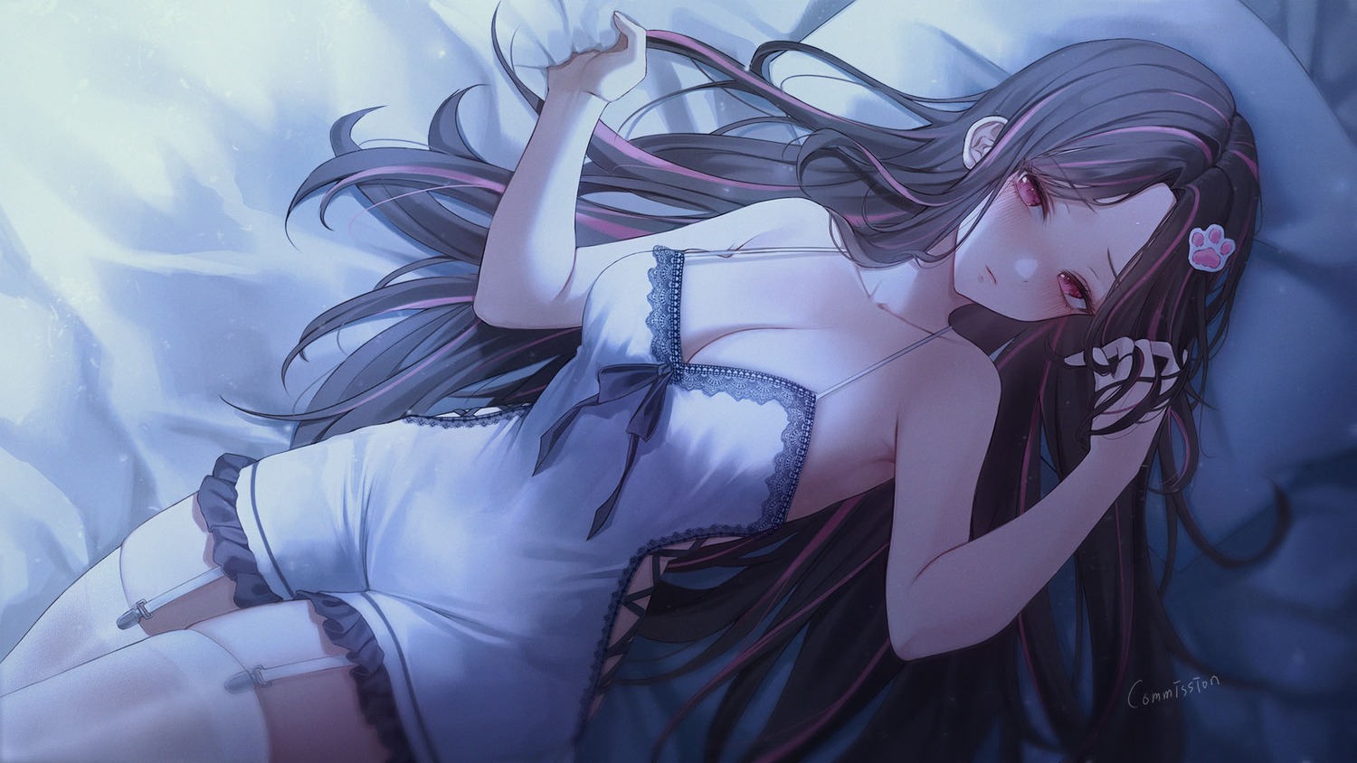 ame_816 pajama stockings thighhighs wallpaper