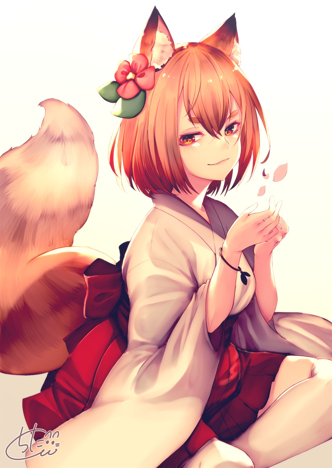 animal_ears chita_(ketchup) japanese_clothes tail