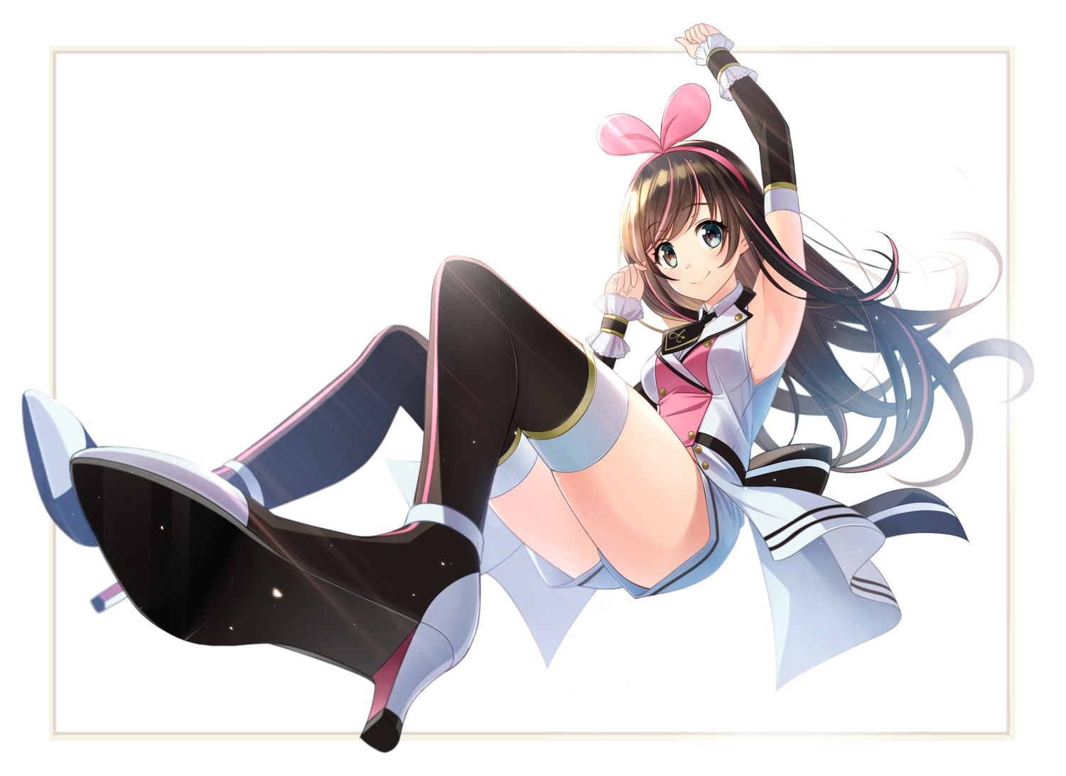 a.i._channel heels kizuna_ai nyannmaru thighhighs