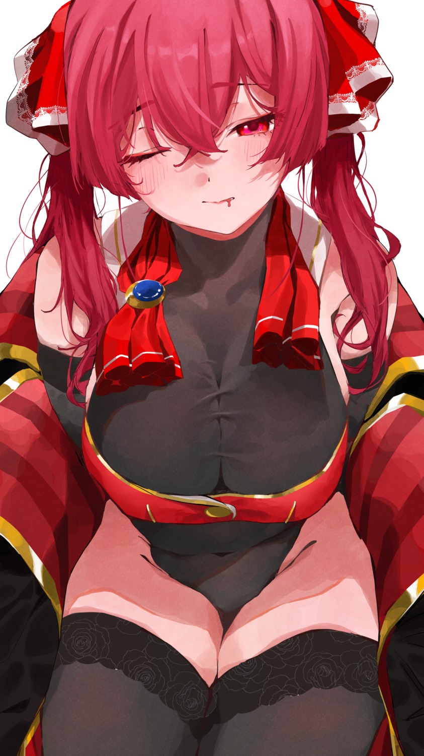 hololive houshou_marine leotard tarutaru_(ryousuke) thighhighs