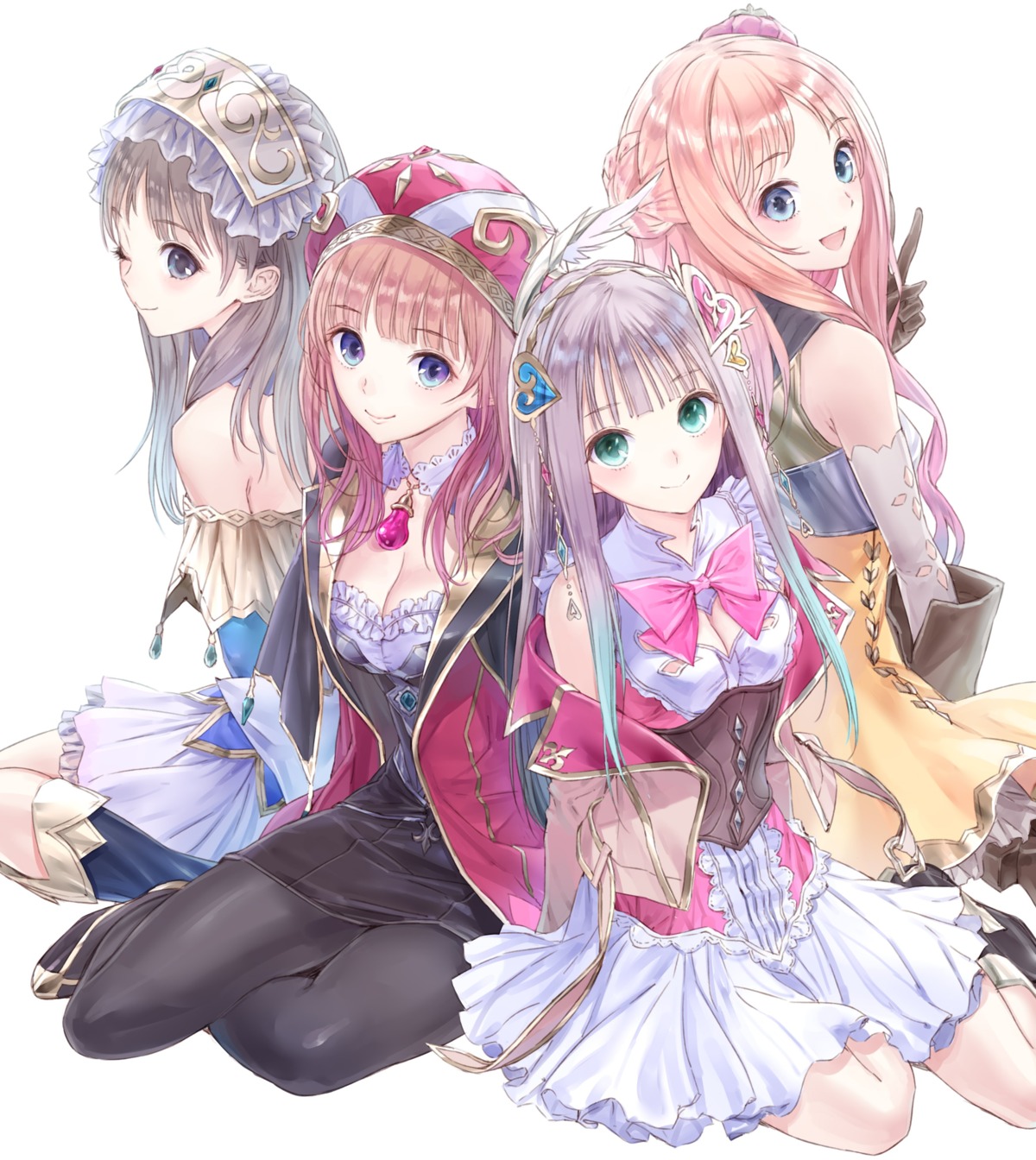 atelier atelier_lulua cleavage elmerulia_fryxell kishida_mel koei_tecmo merurulince_rede_arls pantyhose rorolina_frixell totooria_helmold