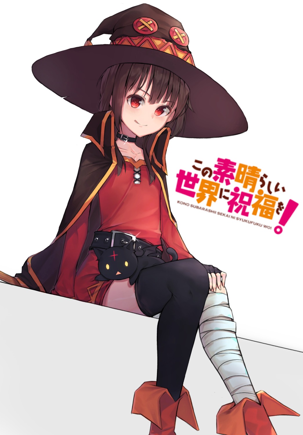 bandages chomusuke dress hwayoung kono_subarashii_sekai_ni_shukufuku_wo! megumin thighhighs witch