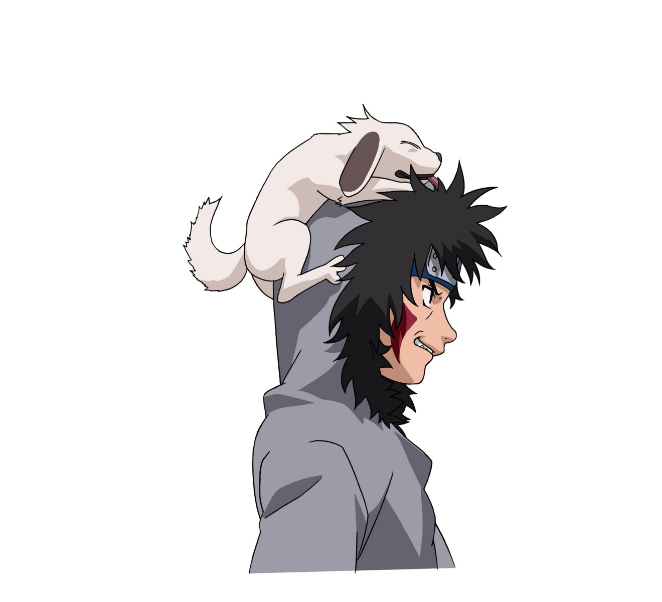 akamaru_(naruto) inuzuka_kiba male naruto vector_trace