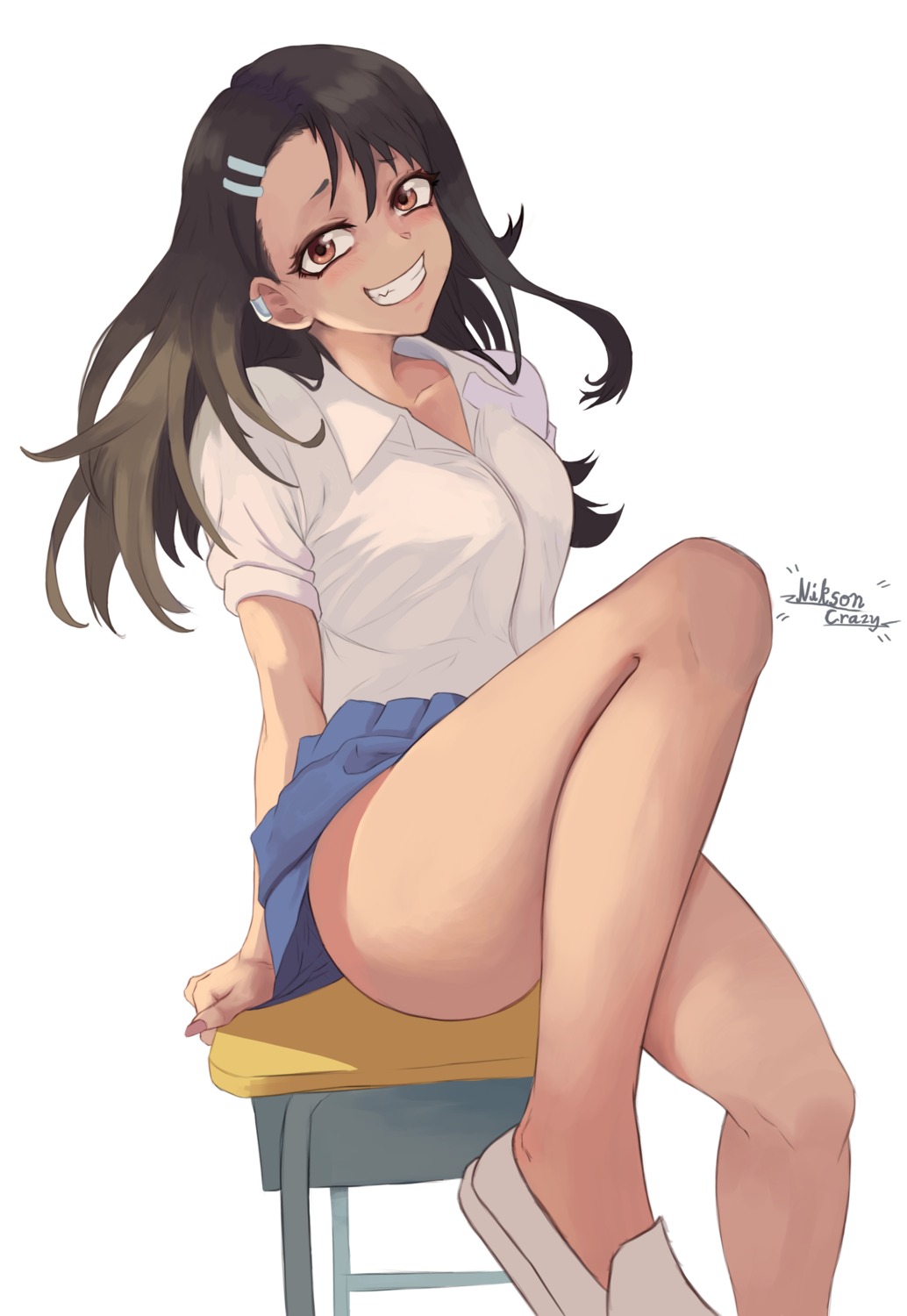 ijiranaide_nagatoro-san nagatoro_hayase nikson_crazy seifuku skirt_lift