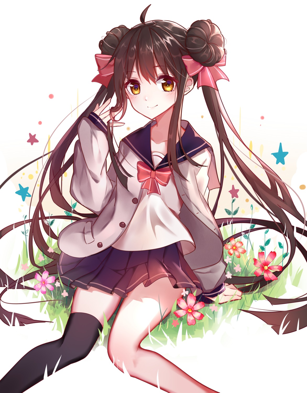 akira_(ying) seifuku thighhighs