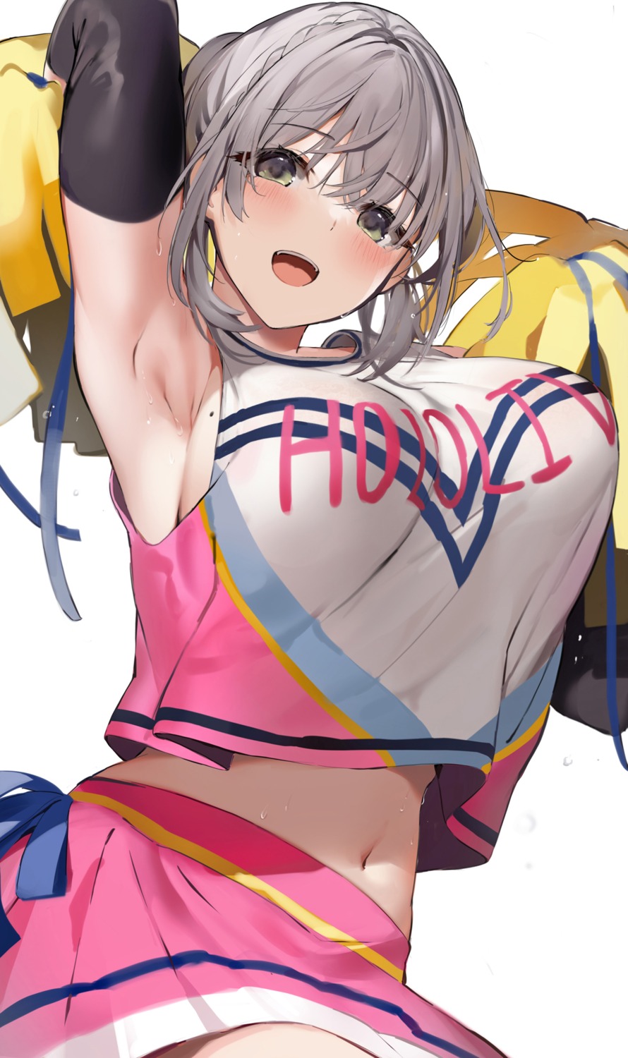 cheerleader hololive niii_(memstapak) shirogane_noel skirt_lift