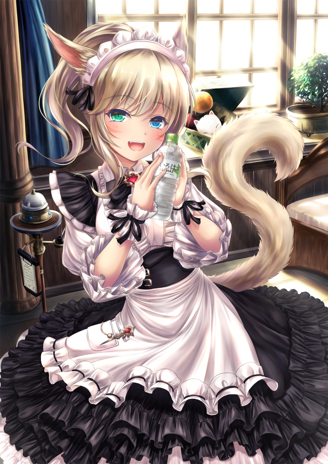 animal_ears final_fantasy final_fantasy_xiv maid mutsuba_fumi tail