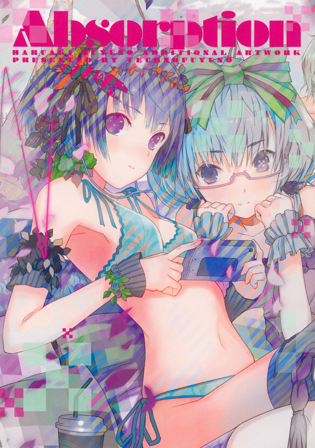 bikini fuyuno_haruaki headphones megane swimsuits