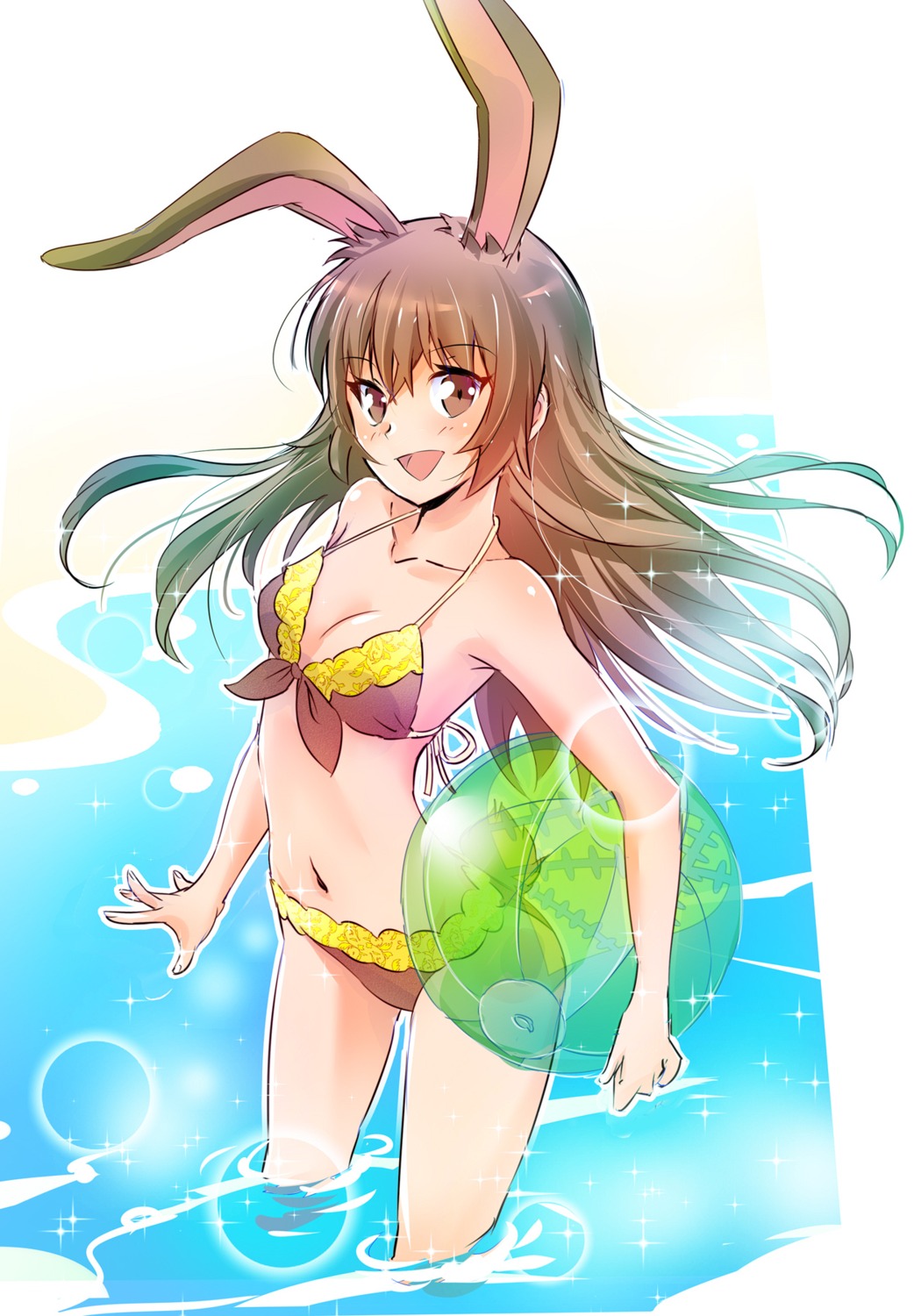 animal_ears bikini bunny_ears cleavage iesupa rwby swimsuits wet