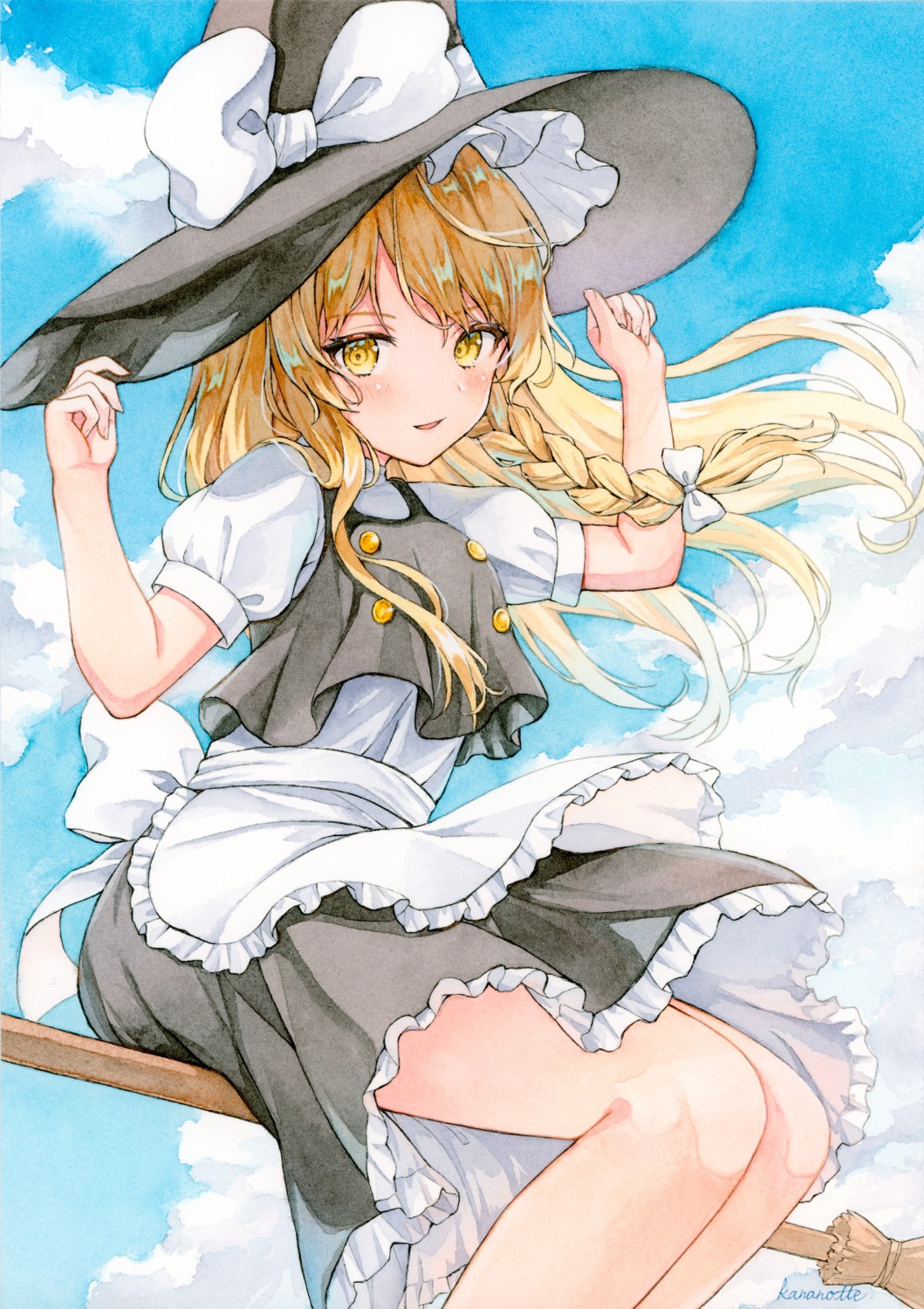 dress kananotte kirisame_marisa skirt_lift touhou witch