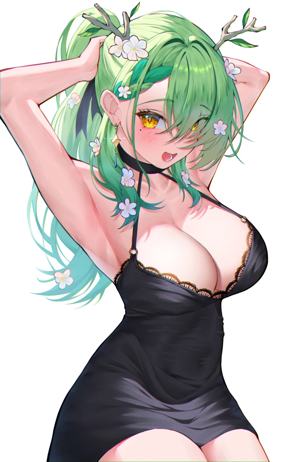 ceres_fauna himeliofon hololive hololive_english horns lingerie