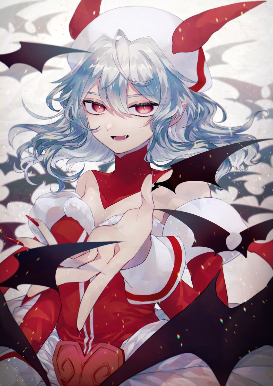 cleavage katai_(nekoneko0720) no_bra remilia_scarlet touhou wings