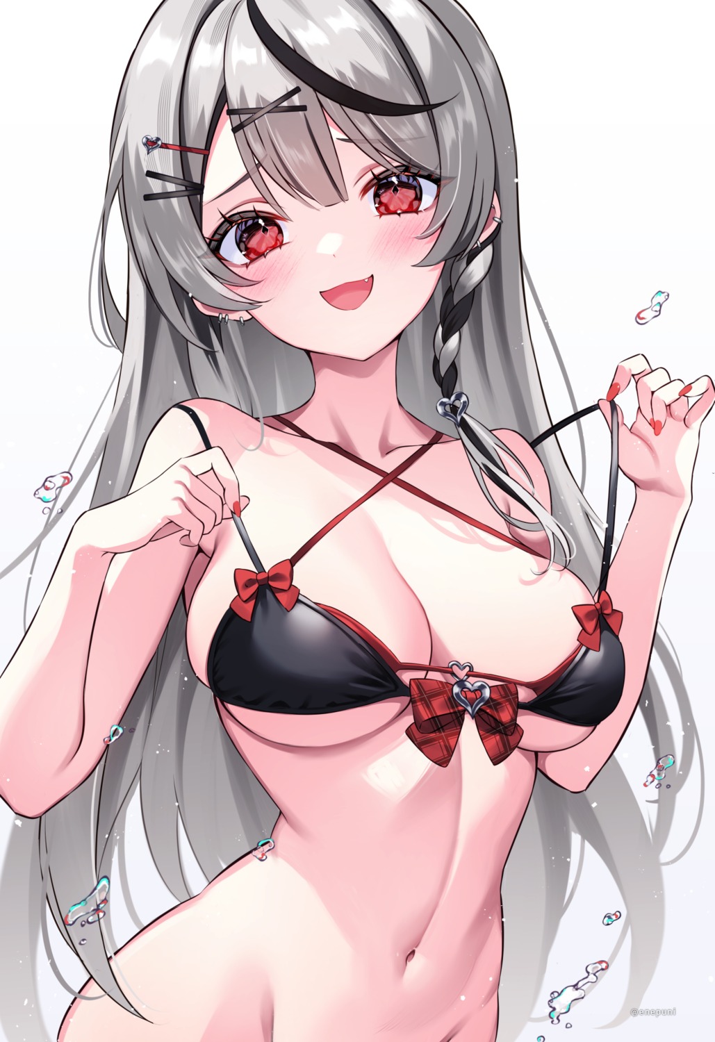 bikini_top bottomless enepuni hololive sakamata_chloe swimsuits undressing