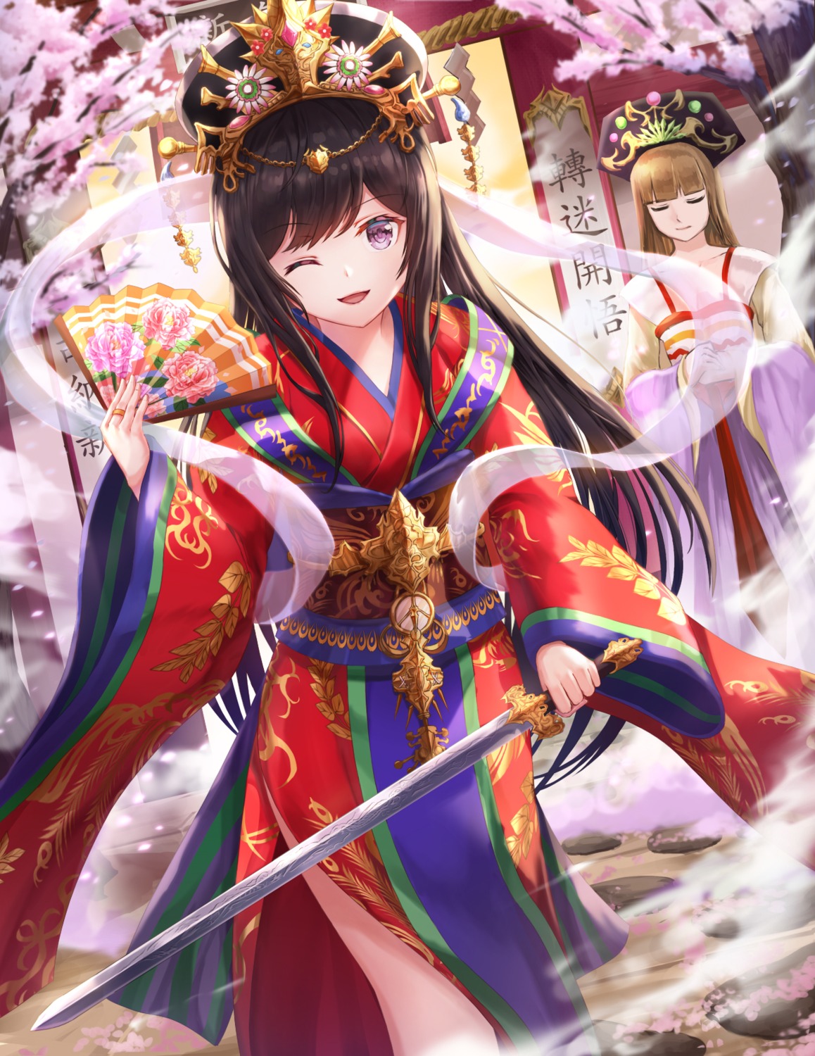 japanese_clothes kimono lunacle sword