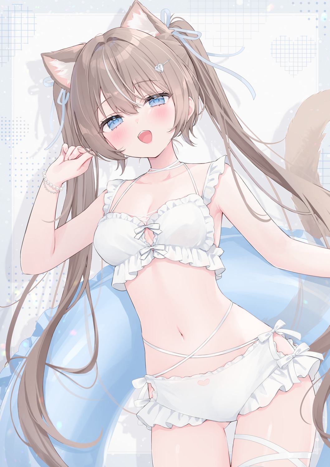 animal_ears bikini garter nekomimi shano_hiyori swimsuits tail