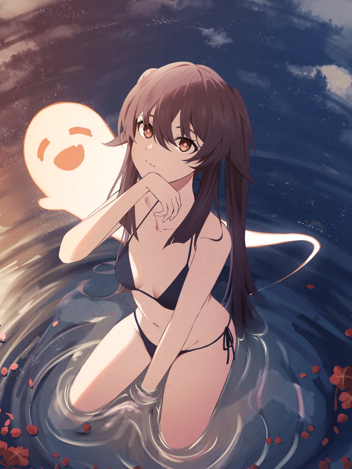 bikini bis_chu_it genshin_impact hu_tao swimsuits wet