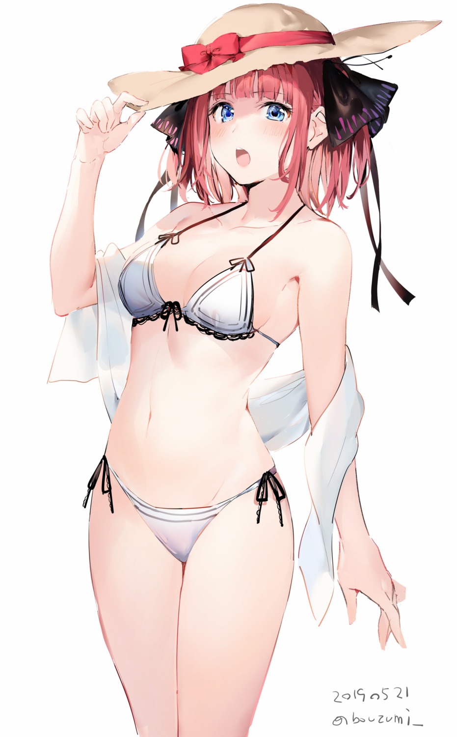 5-toubun_no_hanayome bikini nakano_nino swimsuits umibouzu