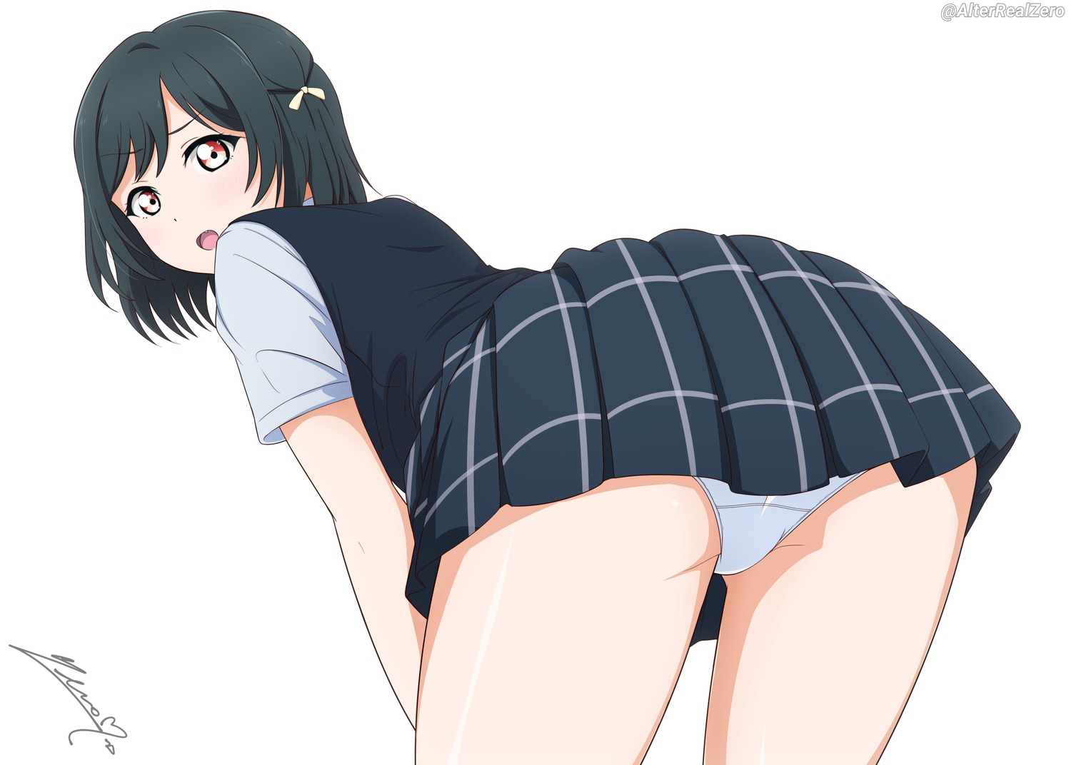 alterrealzero ass love_live!_nijigasaki_high_school_idol_club mifune_shioriko pantsu seifuku skirt_lift