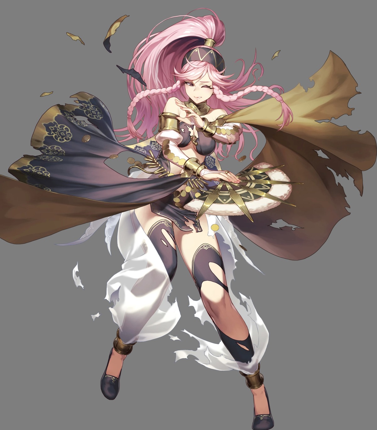 bikini_armor chyko7080 cleavage duplicate fire_emblem fire_emblem_heroes fire_emblem_kakusei nintendo olivia_(fire_emblem) see_through thighhighs torn_clothes transparent_png weapon