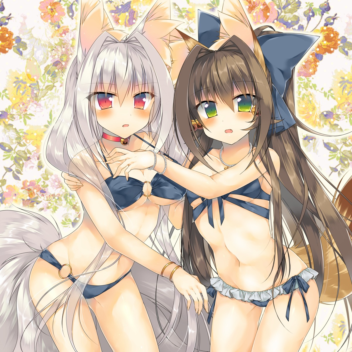 animal_ears bikini cameltoe cleavage saichuu swimsuits tail underboob