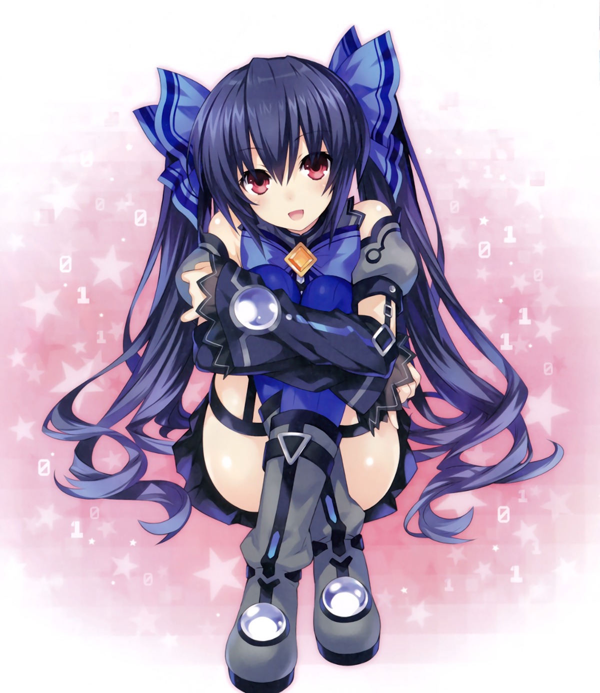 chou_megami_shinkou_noire_gekishin_black_heart choujigen_game_neptune noire stockings thighhighs tsunako