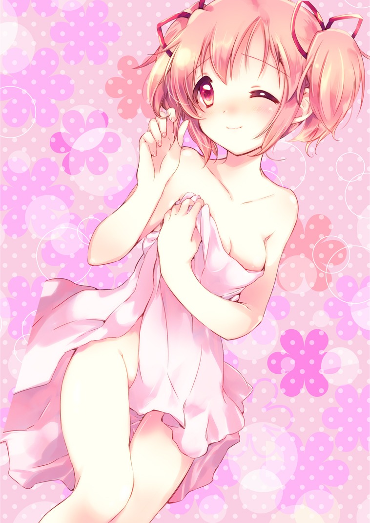 kaname_madoka loli naked puella_magi_madoka_magica towel yamada_ako